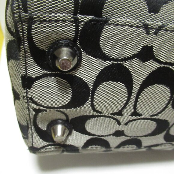 COACH Hampton black signature carryall satchel braided - Picture 6 of 14